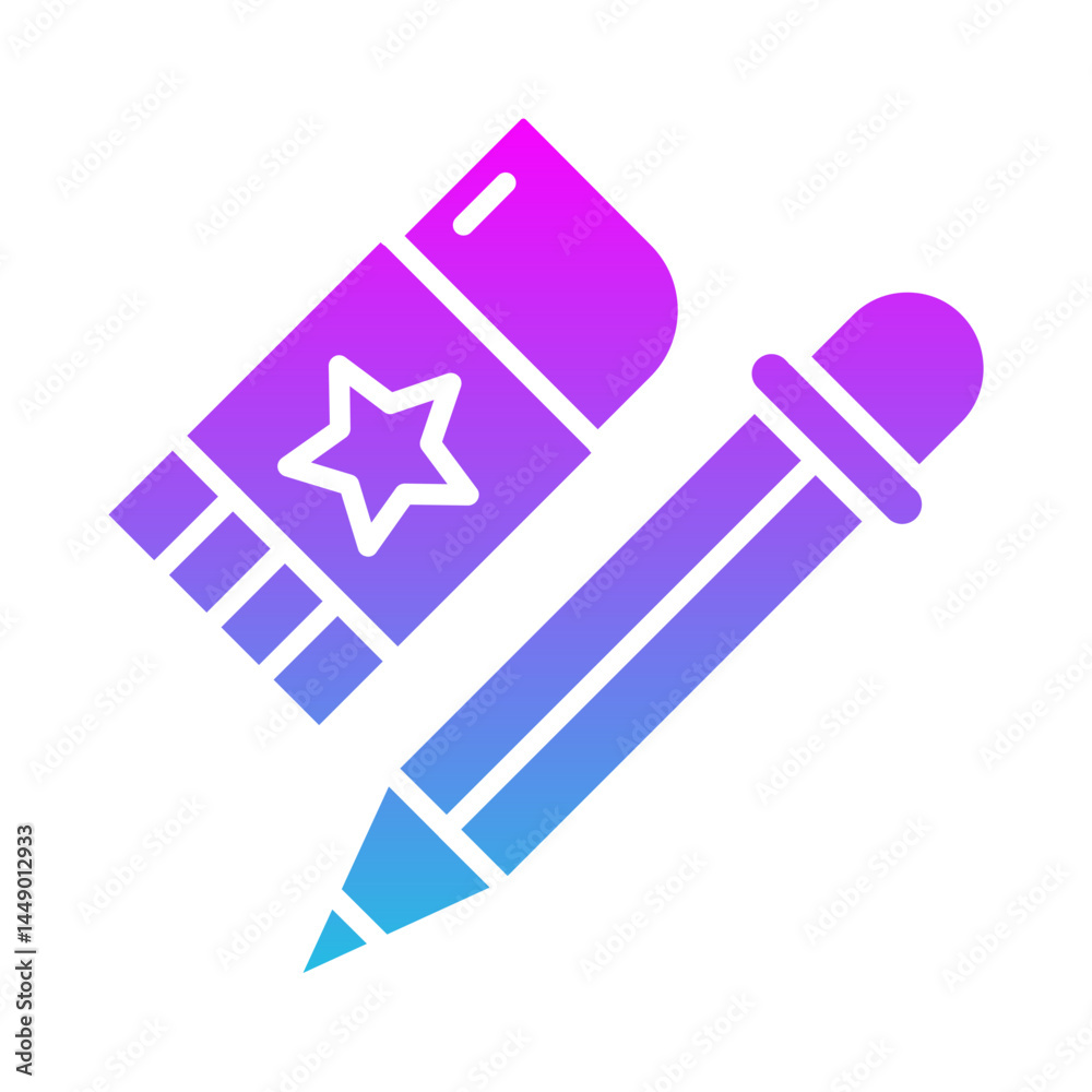 Fototapeta premium Pencil and eraser Icon
