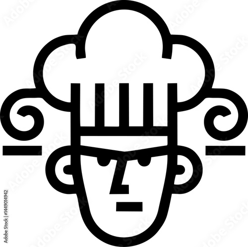 Abstract chef portrait wearing a toque