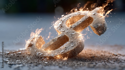 A dollar sign is on fire, with the flames surrounding it