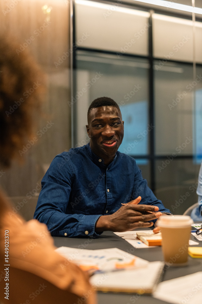 Businessman consulting colleagues Businessman consulting colleagues