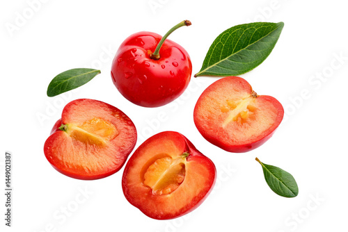 Acerola slices png image .