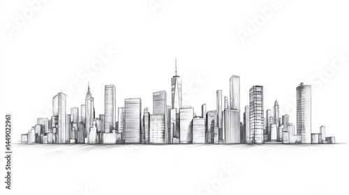 Obraz na płótnie Architectural sketch of New York City skyline w salonie