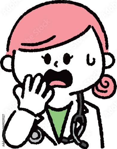 驚いている女性医師