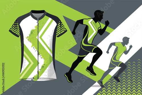 Create an abstract vector design visualizing the speed and dynamism of a high-performance train, using vibrant colors and sharp lines.