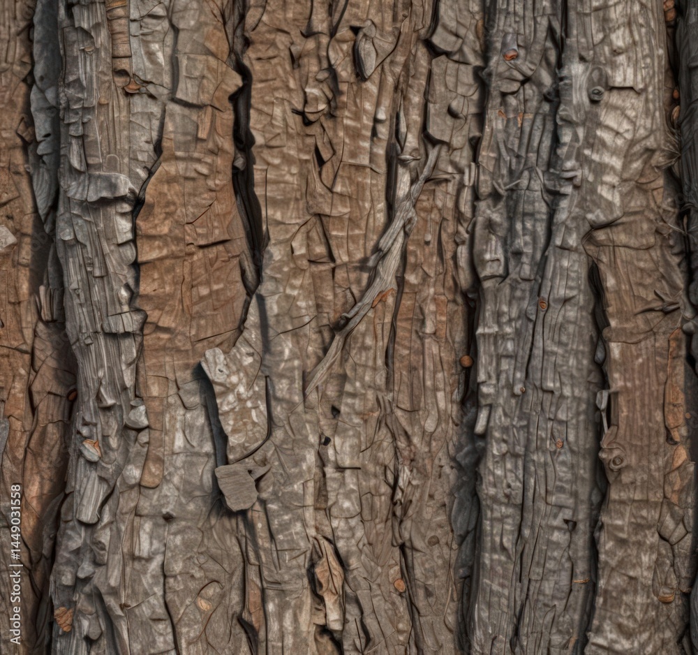 Obraz premium Rough tree bark texture, earthy browns and grays, wild, natural, soil