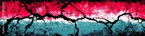 Luxembourg Flag Grunge Texture with Cracked Distressed Surface – Urban Abstract Red White Blue Background for Design