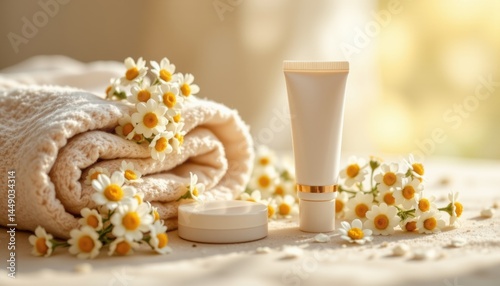 Obraz na płótnie Natural lip balm product display with floral accents indoor environment close-up view beauty concept w salonie