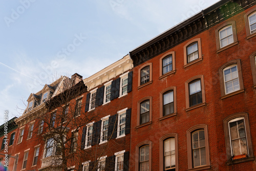 Street with Brick Philadelphia Row homes photo