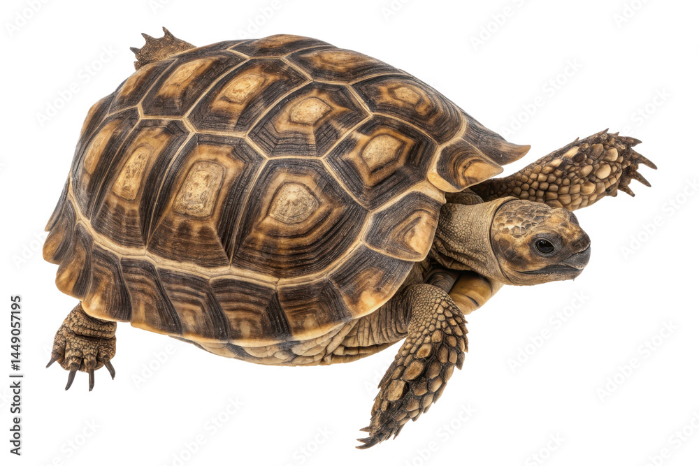 Obraz premium Close-Up View of a Beautiful Tortoise with Unique Shell Patterns