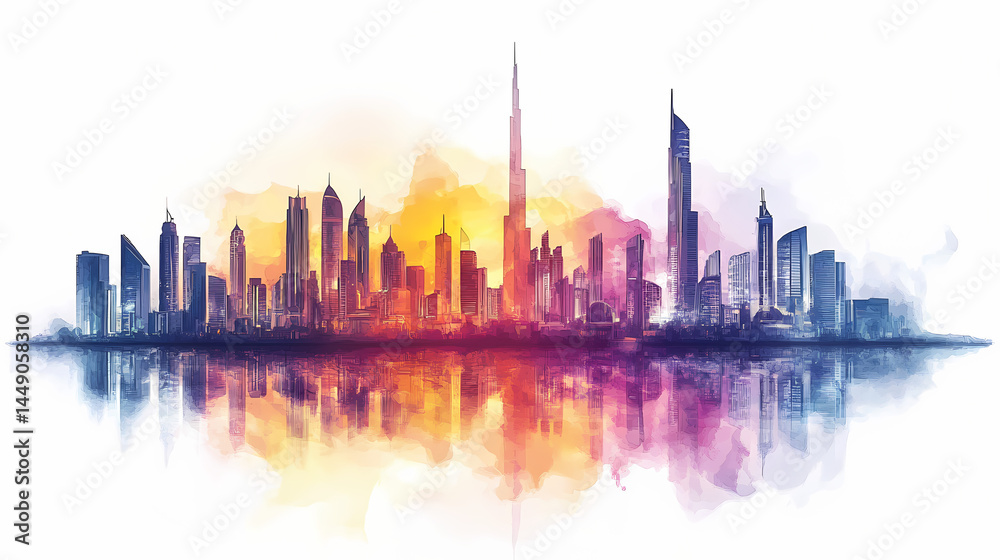 Obraz premium vibrant city skyline