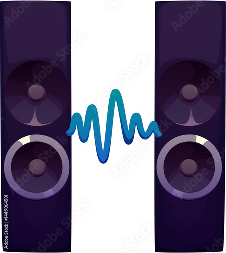 Cartoon musical font letter H as two speakers connected by a soundwave, music instrument typeface, entertainment funny type, English alphabet. Isolated vector dynamics musician equipment abc sign