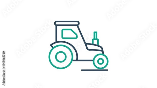 Tractor animated icon. animated icon related to farming machinery. suitable for user interface, provide visual feedback and more. alpha channel, transparent background
