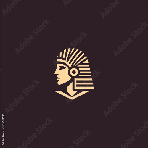Cleopatra logo in bold geometric illustration style.