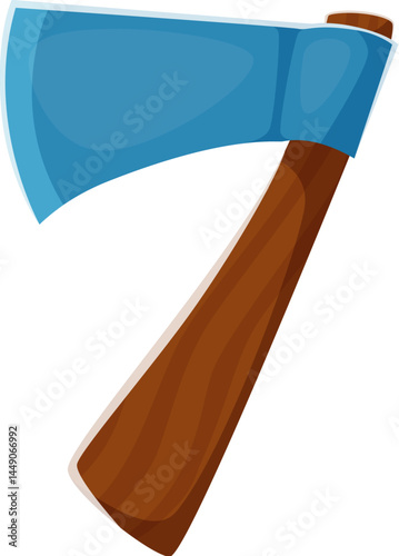 Cartoon farm font of agriculture tool type numbers for kids, vector funny typeface. Farm font number 7 or Seven in shape of garden ax or hatchet for farmer harvesting and gardening numeric alphabet