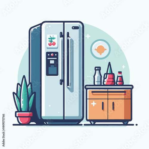 refrigerator, kitchen, home, fridge, equipment, electric, household, modern, house, domestic, appliance, cool, food, background, cold, door, electrical, fresh, design, object, freezer, interior, freez
