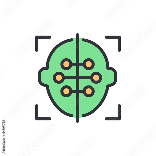 Deepfake colored icons, minimalist vector illustration ,simple transparent graphic element .Isolated on white background
