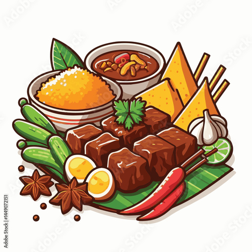 traditional, spicy, indonesia, rendang, cuisine, meat, indonesian food, food, homemade, minangkabau, beef, delicious, lunch, coconut milk, meal, chili, background, west sumatra, restaurant, padang, ta