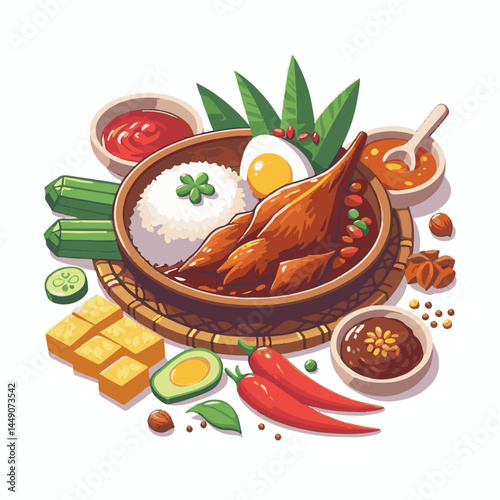 traditional, spicy, indonesia, rendang, cuisine, meat, indonesian food, food, homemade, minangkabau, beef, delicious, lunch, coconut milk, meal, chili, background, west sumatra, restaurant, padang, ta