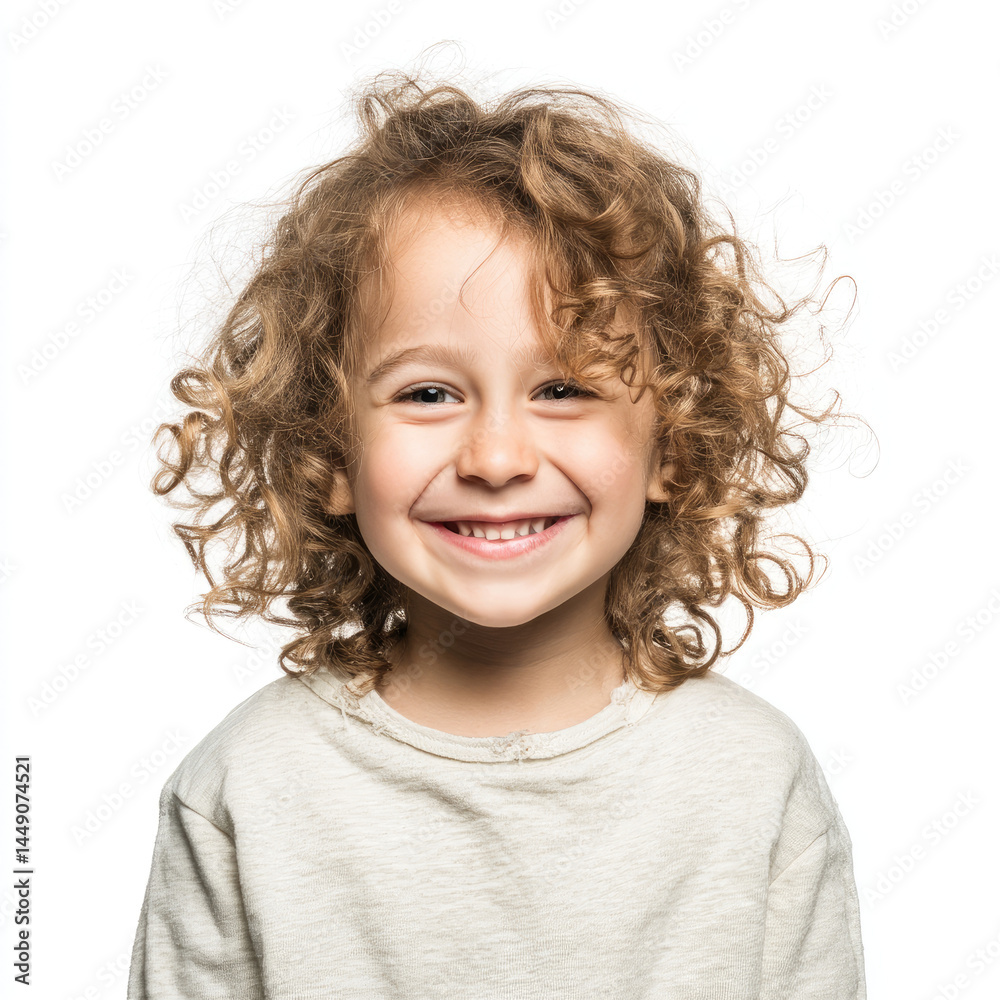 Smiling child with curly hair Smiling child with curly hair