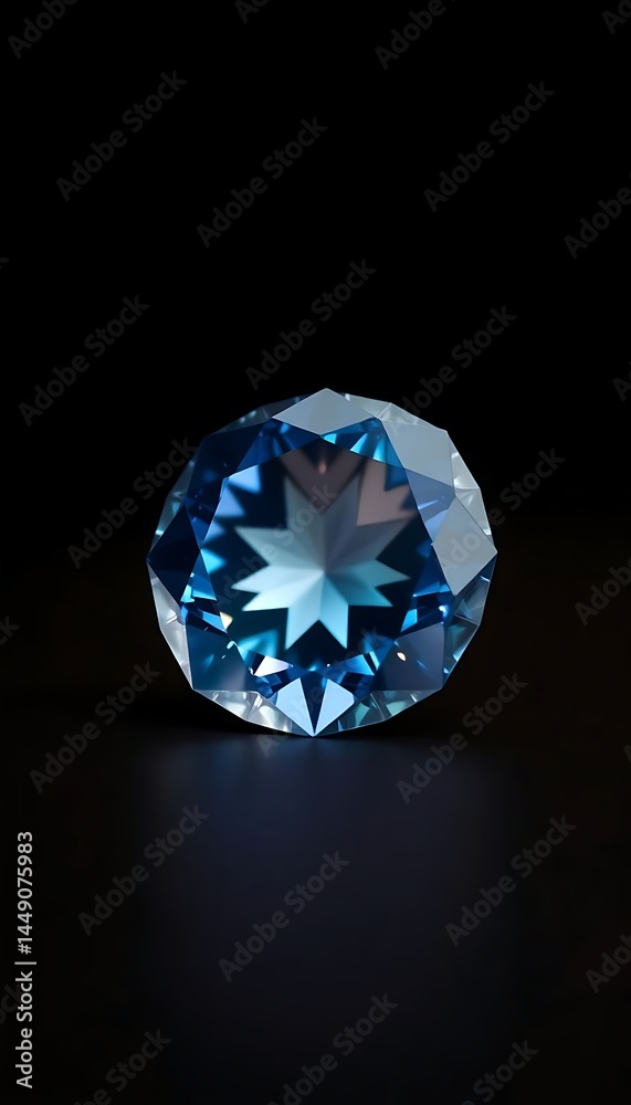 Fototapeta premium blue diamond on a black background