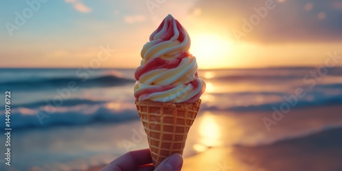 Person on beach at sunrise