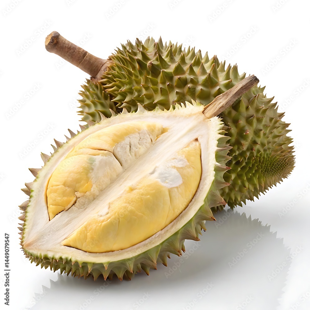 Fototapeta premium durian the king of fruits durian isolated on white background