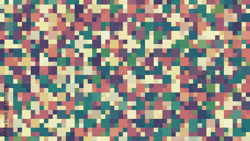 Pixel military camouflage seamless pattern. Vector background of army soldier or hunter camo with green and brown woodland texture. Military uniform camouflage pattern for textile print
