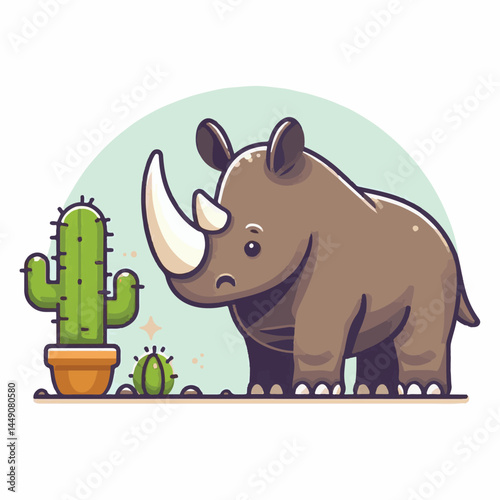 wild, wildlife, animal, rhino, mammal, nature, africa, african, big, safari, rhinoceros, horn, white, endangered, zoo, isolated, large, herbivore, illustration, background, cartoon, cute, portrait, pa