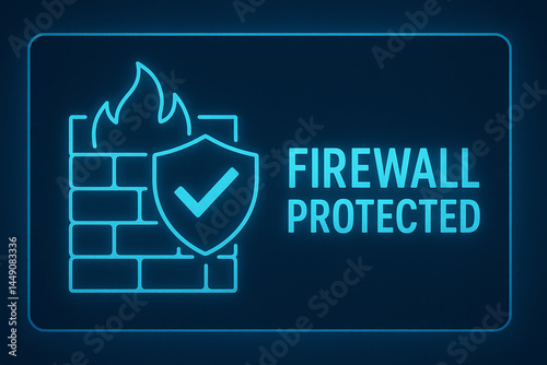 A modern digital illustration showcasing a firewall symbol with a shield and flames, emphasizing security and protection in the digital landscape. Ideal for tech-related content.