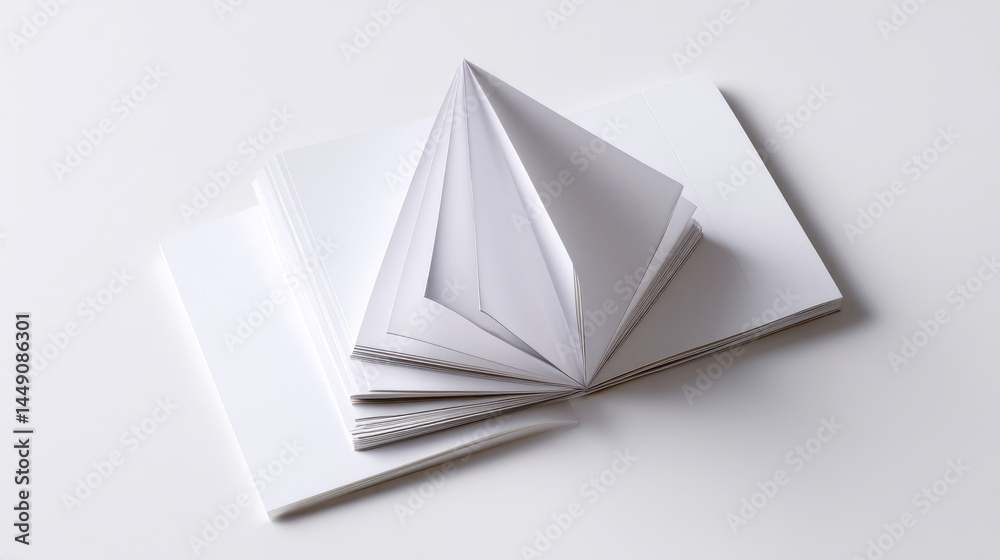 Open blank notebooks on a white surface Open blank notebooks on a white surface