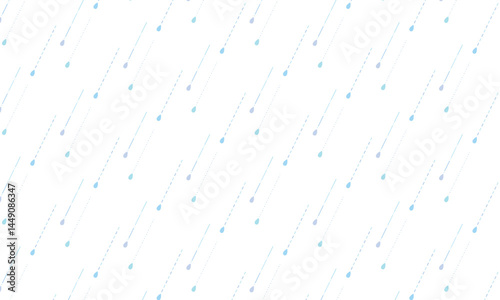 しずくが斜めに落ちる点と線でできた青と紫の雨模様