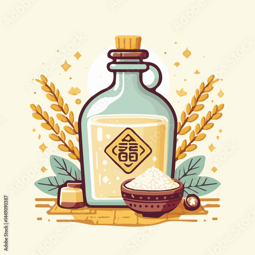 drink, alcohol, rice, food, background, traditional, asia, cup, beverage, tradition, wine, alcoholic, sake, liquor, healthy, cuisine, asian, white, ingredient, korean, table, fresh, makgeolli, korea, 