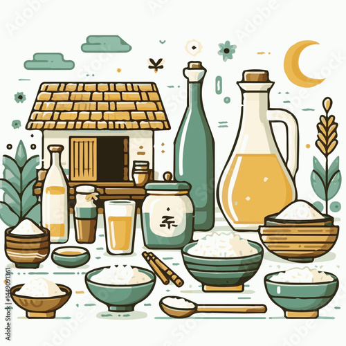 drink, alcohol, rice, food, background, traditional, asia, cup, beverage, tradition, wine, alcoholic, sake, liquor, healthy, cuisine, asian, white, ingredient, korean, table, fresh, makgeolli, korea, 