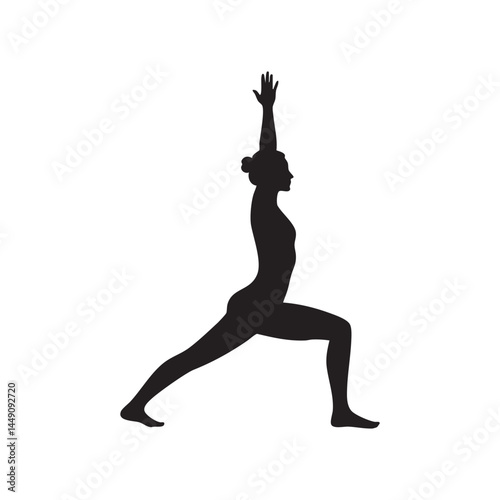Yoga silhouette on white background