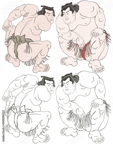 歌川国貞 相撲絵のイメージイラスト