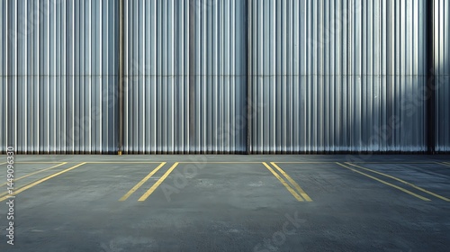 Wallpaper Mural Empty parking lot with blue wall and yellow line Torontodigital.ca