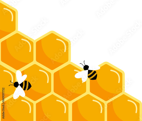 HoneyComb with Bee Corner