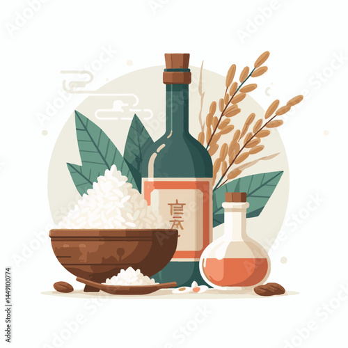 drink, alcohol, rice, food, background, traditional, asia, cup, beverage, tradition, wine, alcoholic, sake, liquor, healthy, cuisine, asian, white, ingredient, korean, table, fresh, makgeolli, korea, 