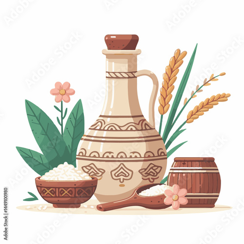 drink, alcohol, rice, food, background, traditional, asia, cup, beverage, tradition, wine, alcoholic, sake, liquor, healthy, cuisine, asian, white, ingredient, korean, table, fresh, makgeolli, korea, 