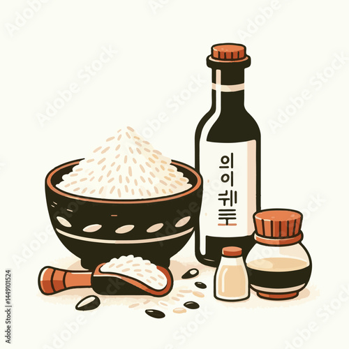 drink, alcohol, rice, food, background, traditional, asia, cup, beverage, tradition, wine, alcoholic, sake, liquor, healthy, cuisine, asian, white, ingredient, korean, table, fresh, makgeolli, korea, 