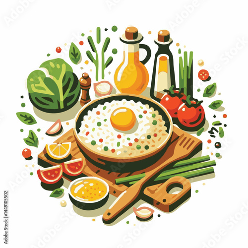 food, rice, risotto, dish, dinner, meal, plate, gourmet, italian, cuisine, lunch, cheese, parmesan, healthy, background, delicious, traditional, tasty, cooked, homemade, vegetable, recipe, top view, m