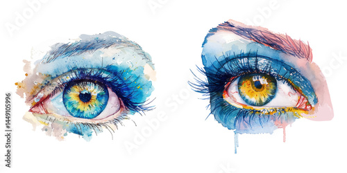 eye watercolor vector illustration