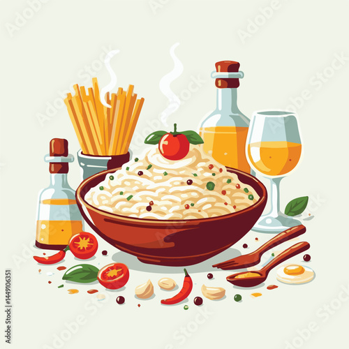 food, rice, risotto, dish, dinner, meal, plate, gourmet, italian, cuisine, lunch, cheese, parmesan, healthy, background, delicious, traditional, tasty, cooked, homemade, vegetable, recipe, top view, m