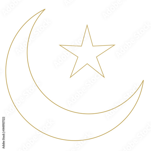 Golden moon and star icon