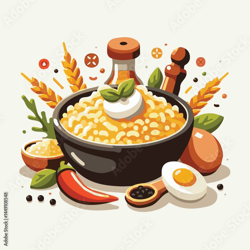 food, rice, risotto, dish, dinner, meal, plate, gourmet, italian, cuisine, lunch, cheese, parmesan, healthy, background, delicious, traditional, tasty, cooked, homemade, vegetable, recipe, top view, m