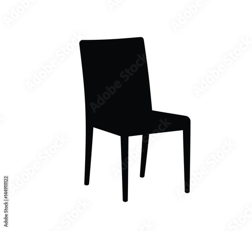 Chair silhouette. This image shows a black silhouette of a chair against a white background. Vector clipart illustration design.