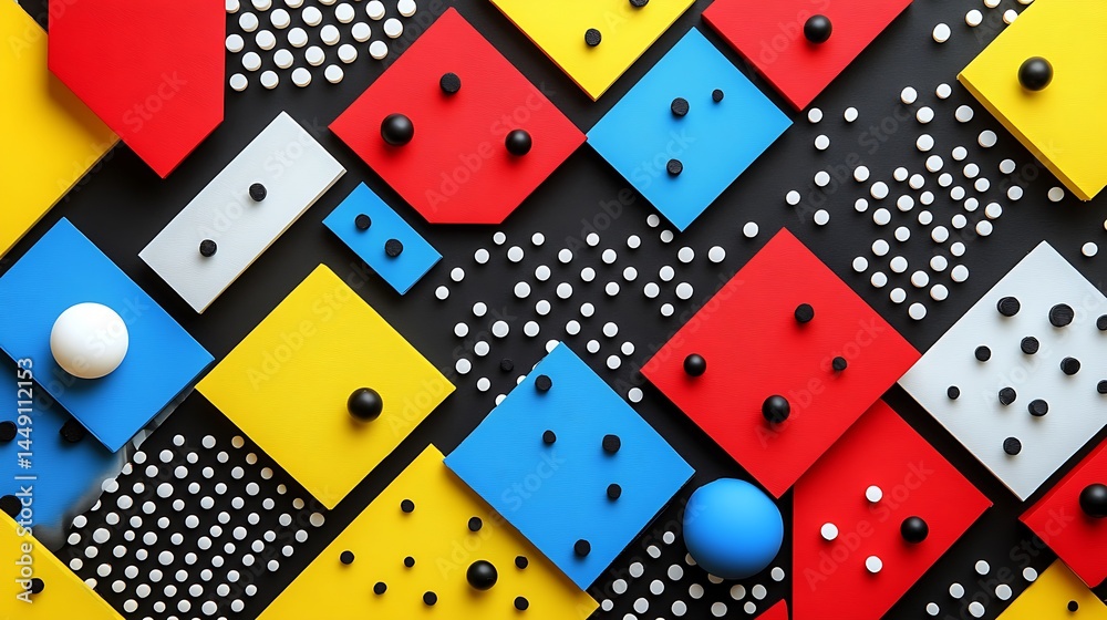 Geometric shapes in a playful arrangement Geometric shapes in a playful arrangement