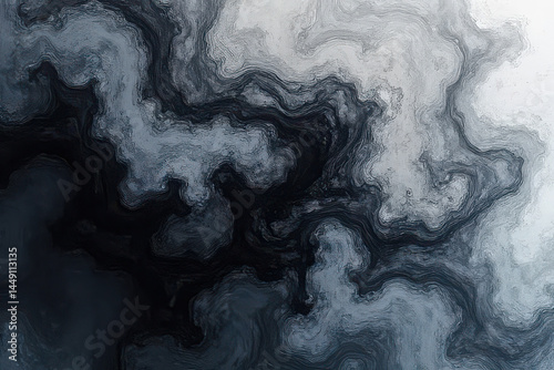 Mesmerizing Ink in Water: Dark Gray & Dim Gray Swirling Patterns in Experimental Photography