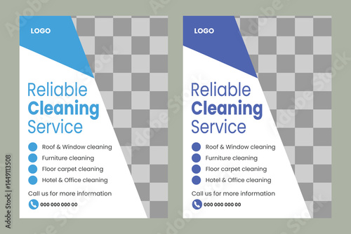  Cleaning service concept poster template
