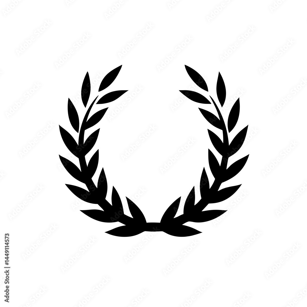 Black laurel wreath vector illustration symbolizing victory on a transparent background
Black laurel wreath vector illustration symbolizing victory on a transparent background